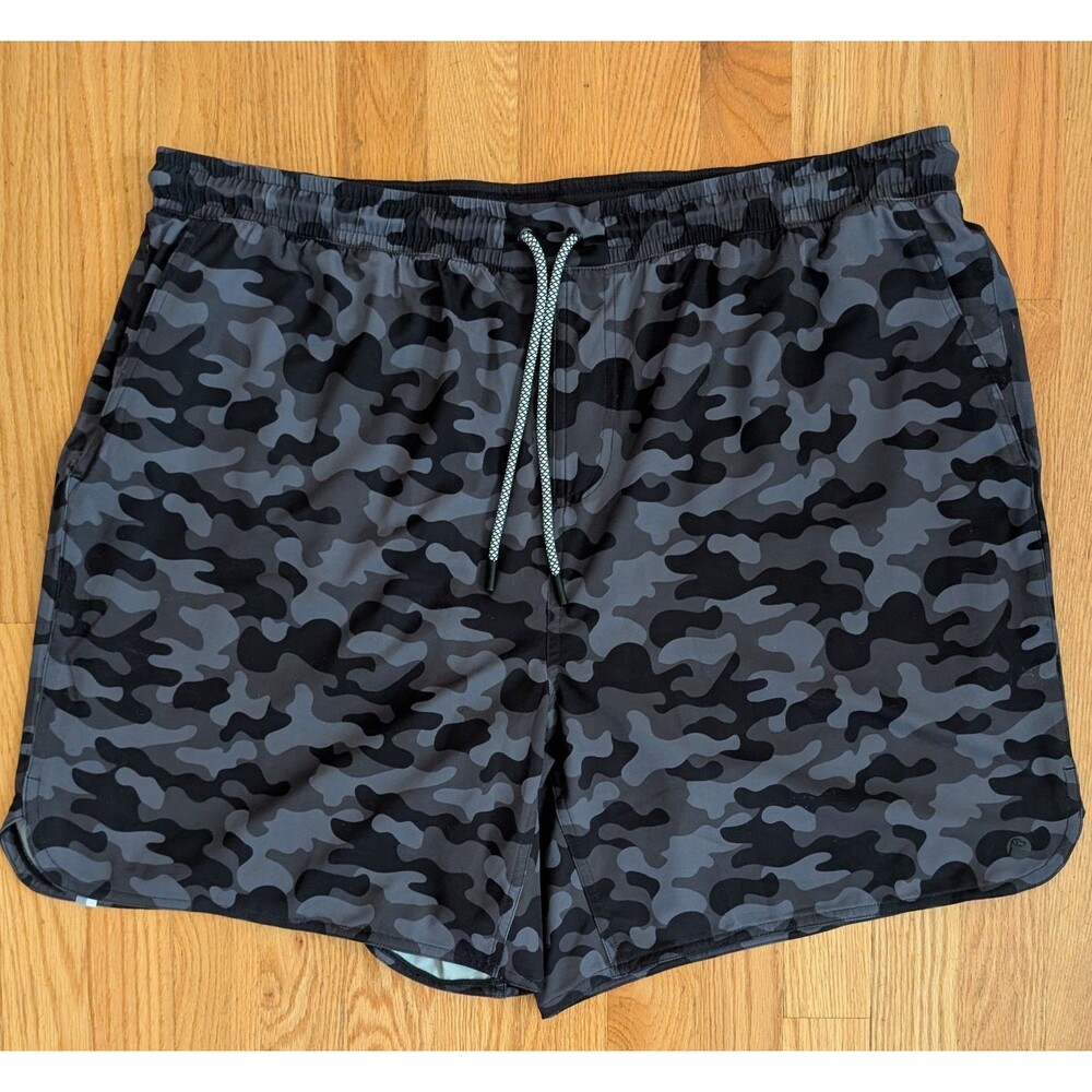 Rhoback Black Grey Camo Shorts Regiments Lounge Gym Workout Lined Mens 3XL